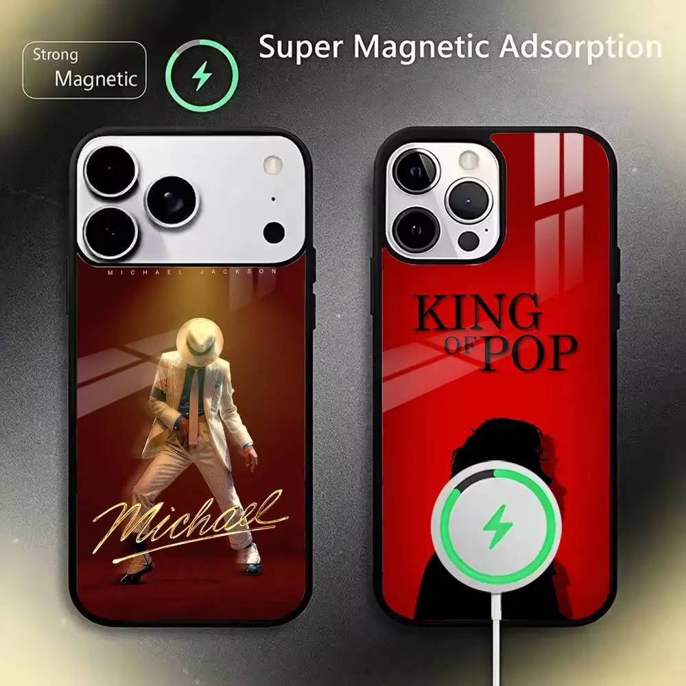 

90s Pop Legend MJ-M-Michael J-Jackson Phone Case For IPhone17 16 15 14 13 12 11 Pro Max Plus Wireless Charger Cover Funda