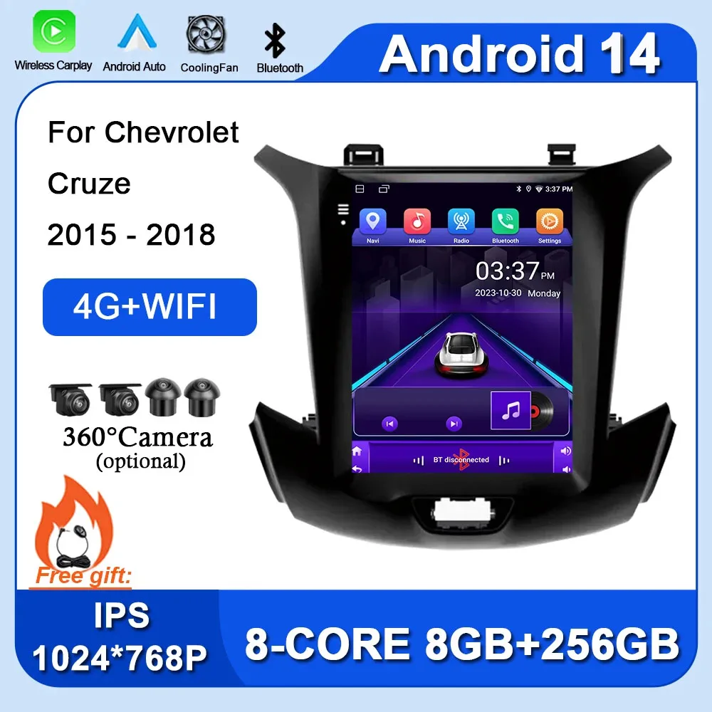 

Android 14 Player For Chevrolet Cruze 2015 - 2018 Car Intelligent System Radio Multimedia Video GPS CarPlay Auto Bluetooth WIFI