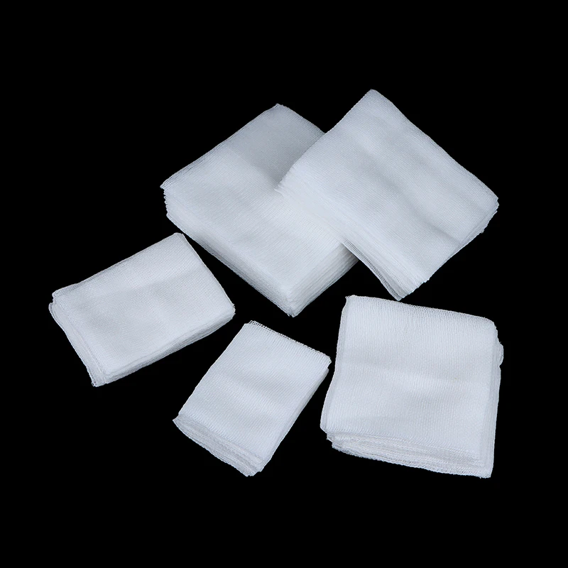 10pcs Gauze Pad Non Woven Cotton Wound Care Sterile Supplies Makeup Wipes Bandage Aid First Sponge Medical Sponges Pad Face Swab