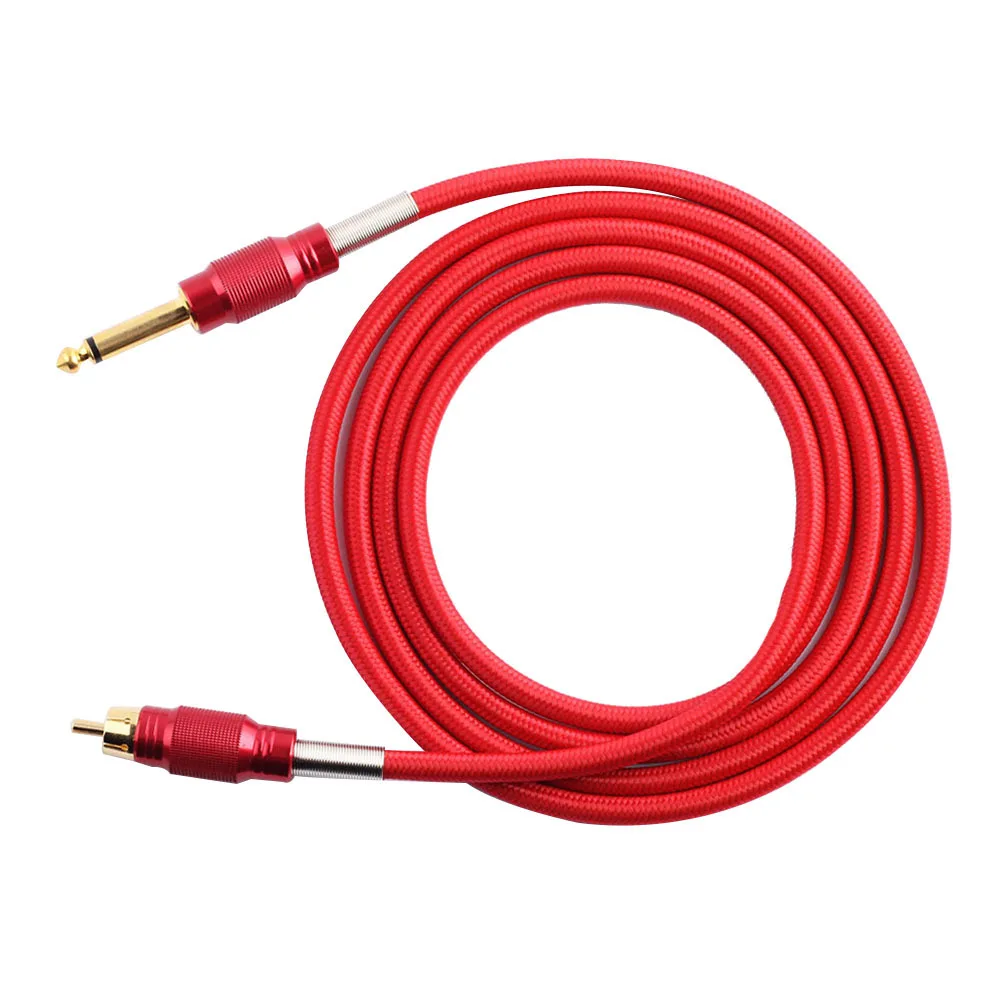 

Braided Clip Cord Red for Machine Power Supply Pure Copper Connector Flexible Long Cord Compatible with Tattoo Machines