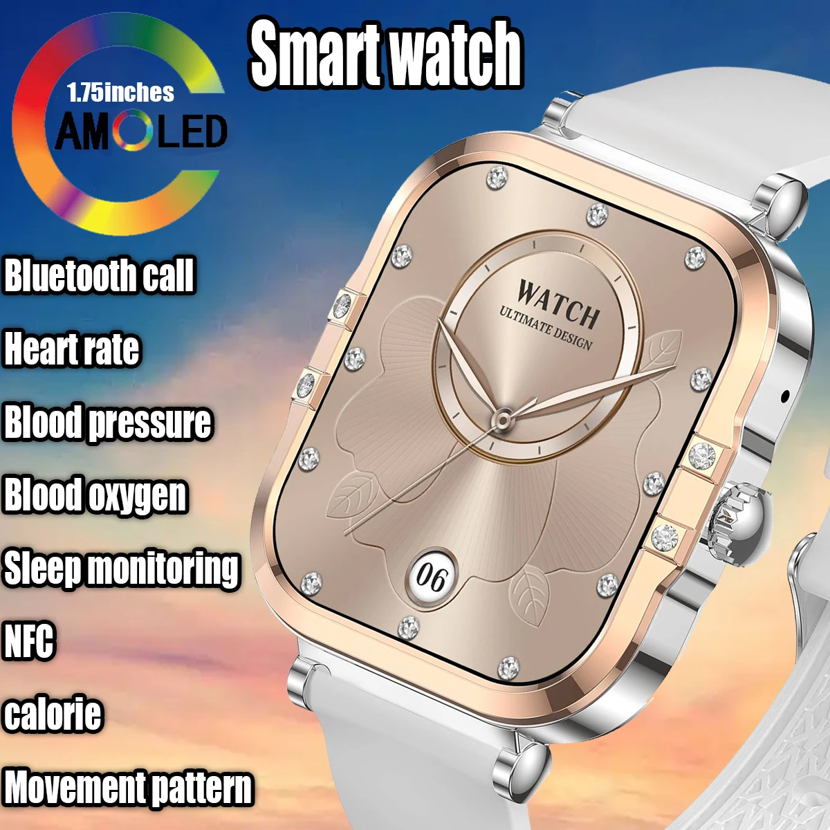 

Women's Smartwatch Fashion Bluetooth Talk Health Detection NFC Heart Rate Calorie IP68 waterproof 1.75 "exercise For HUAWEI