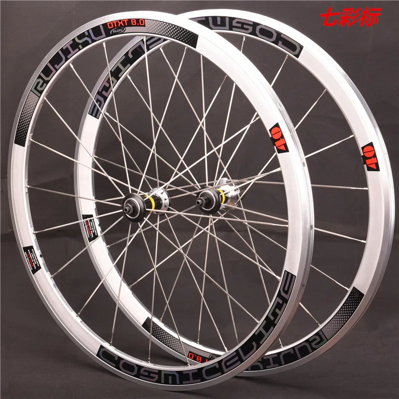 700C Vintage Silver Straight Drawn Flat Spoke Racing 40 Knife Rim Road Bike Wheel