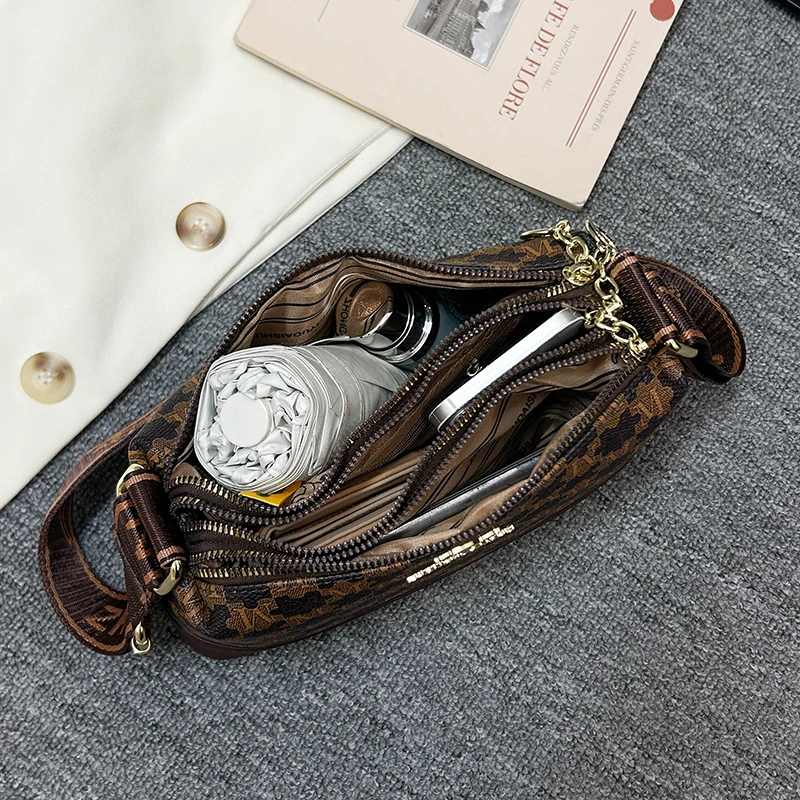 حقيبة الأم النسائية ذات سعة كبيرة في منتصف العمر، حقيبة كروس بسيطة ومتعددة الاستخدامات، حقيبة نسائية من الجلد الناعم #6