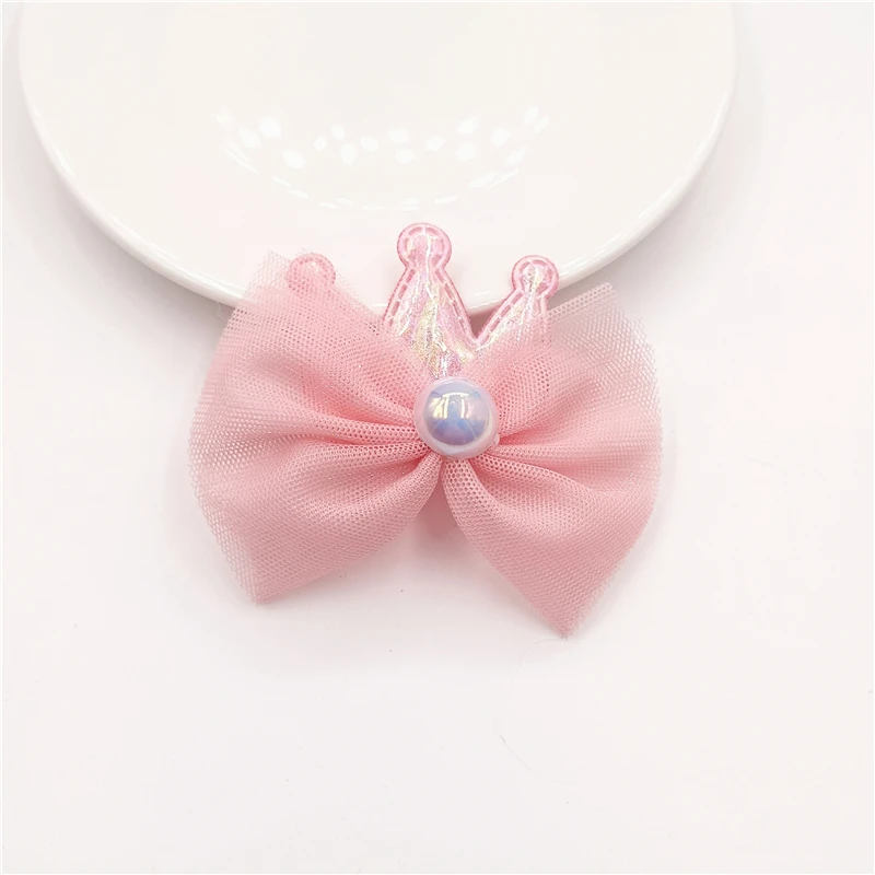 7 pz 8.5x8CM fiore Bowknot imbottito Applique per fai da te bambino Clip di capelli cappello artigianato patch Decor ornamento accessori di