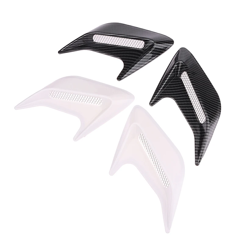 1Pair Carbon Fibre Car Shark Gills Emulation Vent Side Air Inlet Hood Decorations Vehicle Air Outlet Car Exterior Accessories