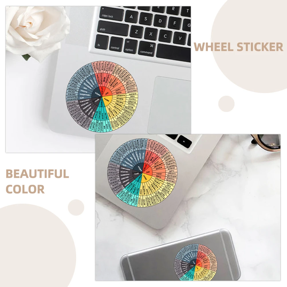 

8pcs Diy Feelings Wheel Emotion Chart Decal Unique Emotion Wheel Laptop Sticker Scrapbooking Material Decorative Stickers For