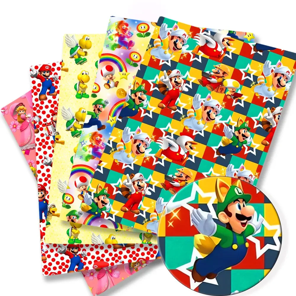 Mario jogo fabric140 * 50cm costura artesanal retalhos acolchoado vestido de bebê folha de casa tecido impresso costura crianças