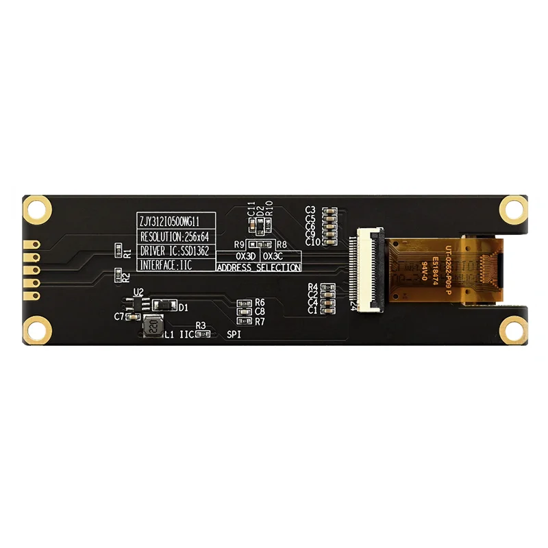 Display OLED da 3.12 pollici risoluzione 256*64 SSD1362 Drive porta seriale interfaccia IIC 5pin supporta la regolazione della scala di grigi a 16 livelli