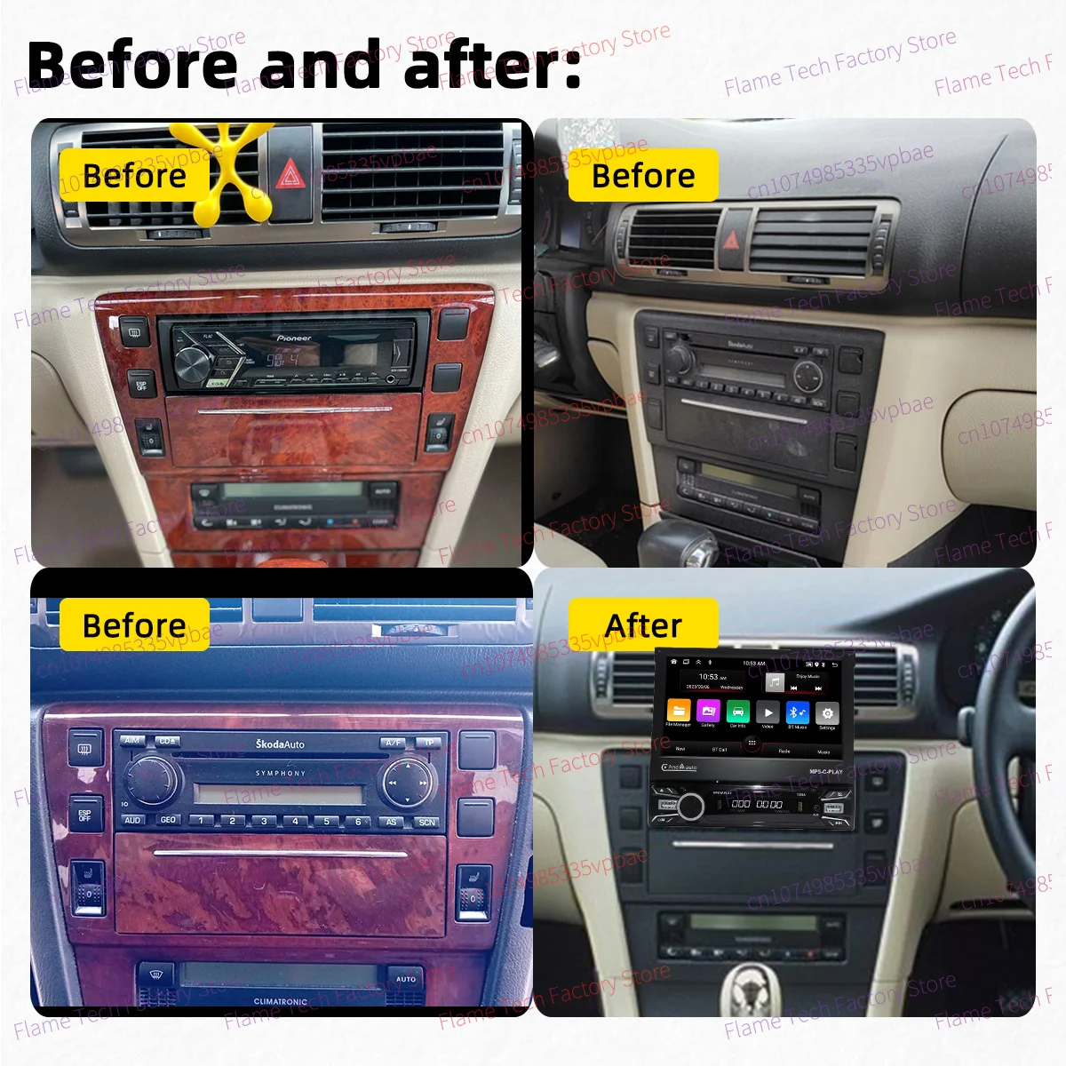 For Skoda Superb 1 I 2002-2008 Android 1Din Stereo 7
