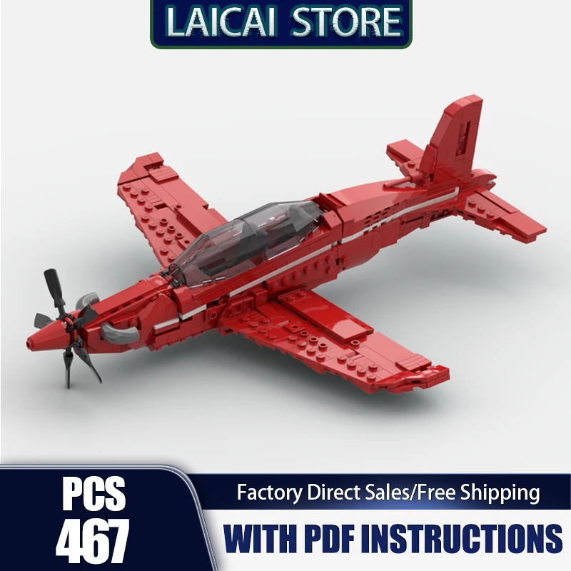 

Military Fighter Model Moc Building Blocks Modular Pilatus PC-21 Bricks Model DIY Assembly Construction Toy Holiday BirthdayGift