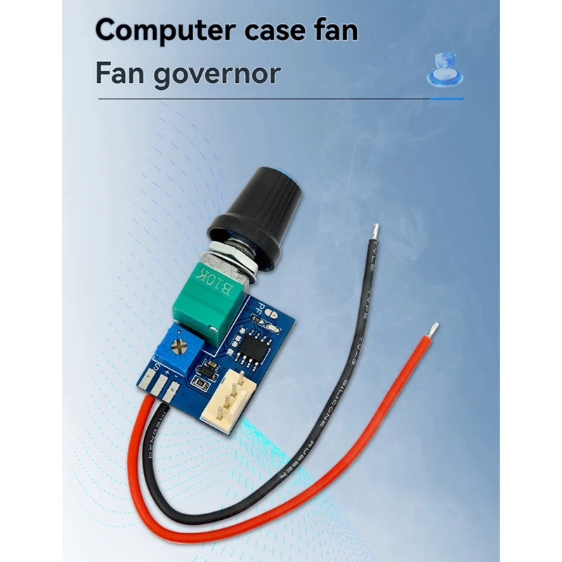 2PCS DC12V 4 Pin PWM Fan Speed Controller Board with Knob Switch Electrical Equipment Governor for Computer Case Fans-A82Z