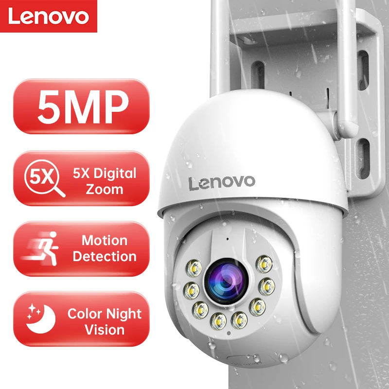 

Lenovo 5MP умная Wi-Fi PTZ-камера уличная 5-кратная цифровая зум автоматическое отслеживание ONVIF беспроводная IP-камера видеонаблюдения охранное видеонаблюдение