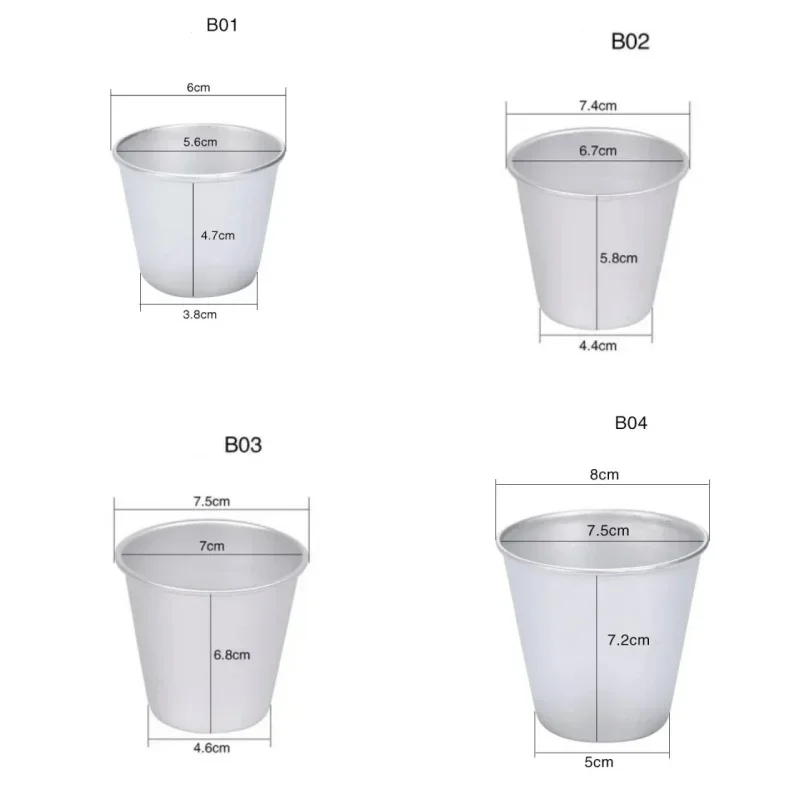 Nonstick Baking Cups Metal Aluminum Baking Form Mould Pastry Pudding Mold Decorating Tool Cookie Shot Pudding Tart Mold