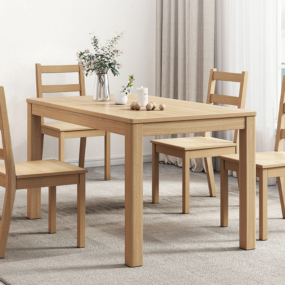 4 6 8 Seater Solid Wood Dining Table and Chairs Set with for Home Hotel Restaurant Dinning Room Furniture