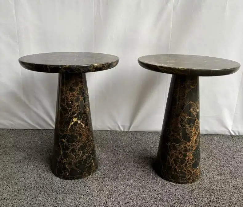 Living Room Furniture Handcrafted Marble Side Table Natural Stone Plinth Pedestal Display High Side Table Coffee