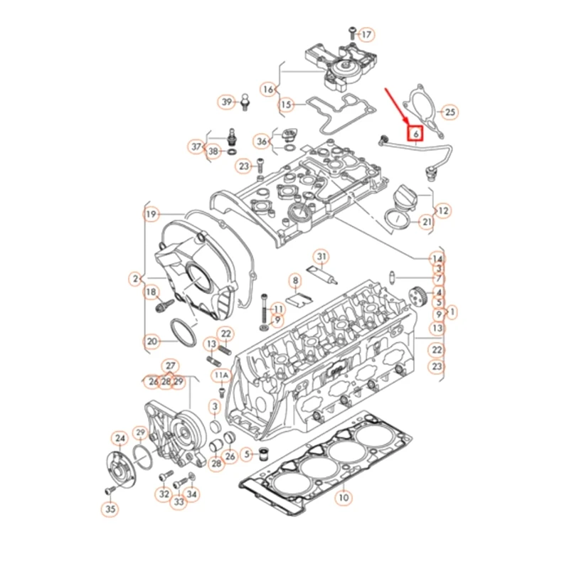 Crankcase Ventilation Hose (Left Rear) 06J103213D For  A3 Q3 TT Volkswagen BEETLE (5C1 5C2) PASSAT B6 Replacement