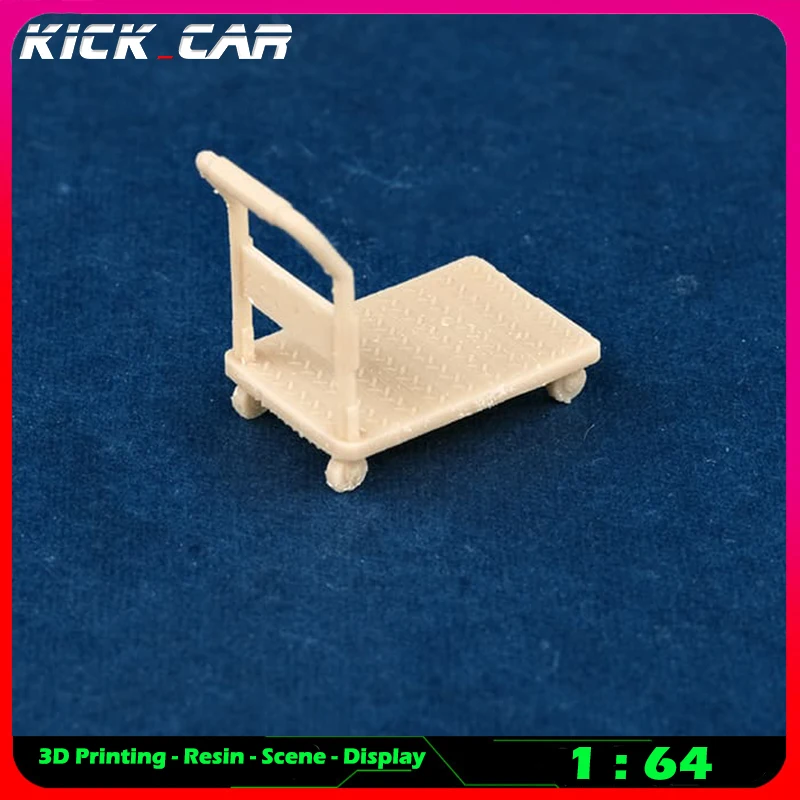 Kickcar 1/64 Handcart Model Car Diorama Uncolored Resin Garage Scene Repair Tools Decoration Simulation Scene Toy