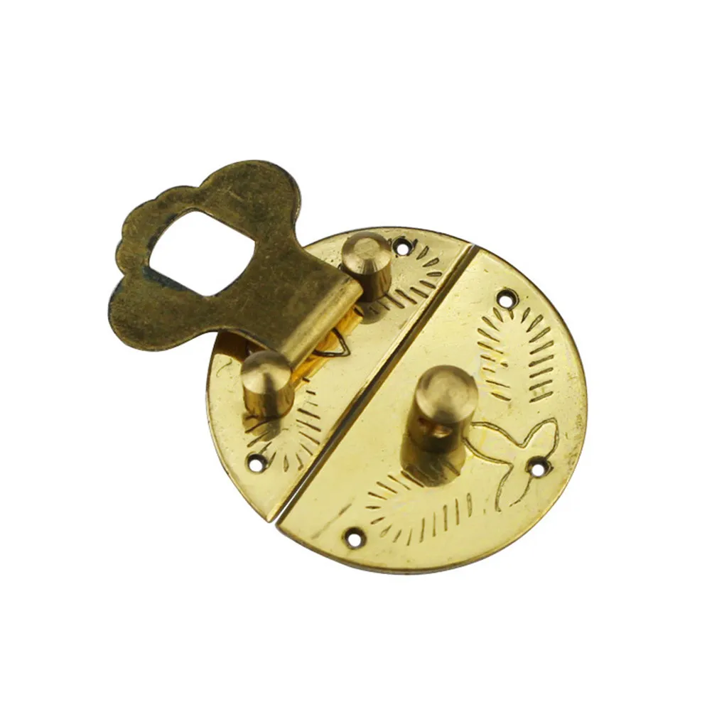 3Cm Round Jewelry Box Latch Retro Decorative Lock Catch Wooden Catch Vintage Hardware Hasps Retro Latch Buckle