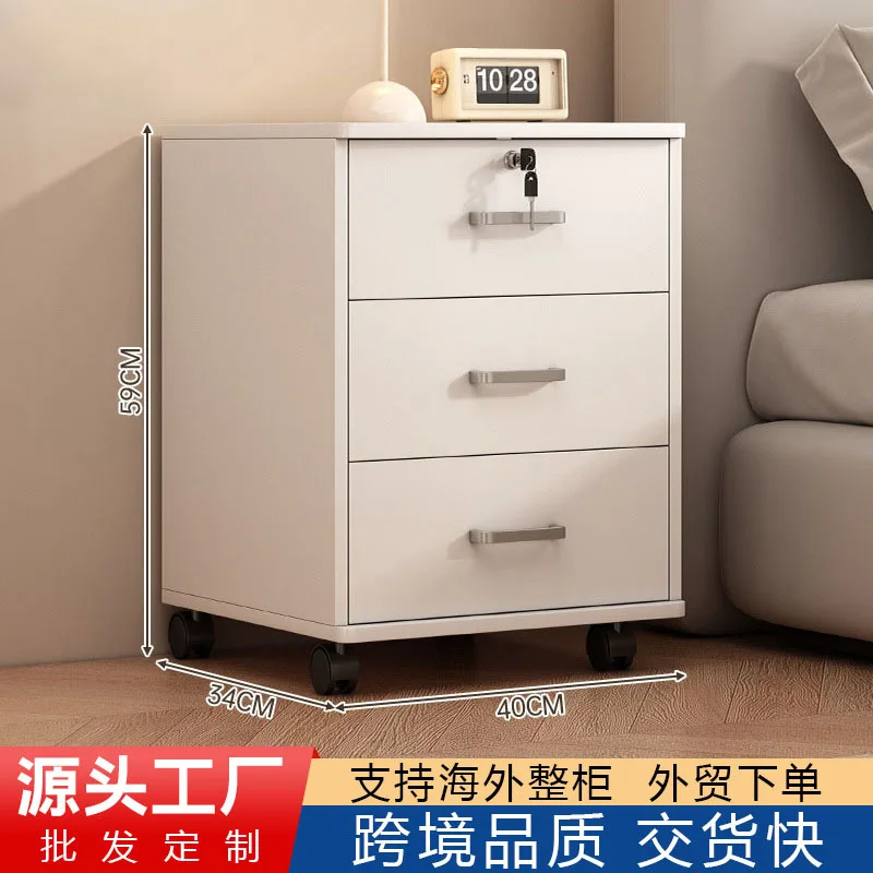 Bedroom simple bedside table with lock storage cabinet small economical storage storage drawer cabinet