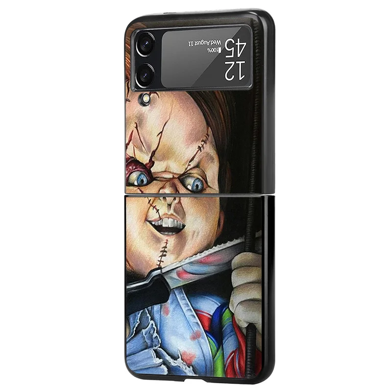 Hard Case for Samsung Z Flip6 Flip5 Flip4 Flip3 5G High-quality Horror Kid Chucky Galaxy ZFlip 6 5 4 3 Black Phone Cases Cover