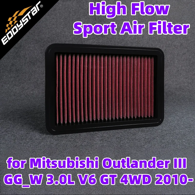 

High Flow Sport Air Filter for Mitsubishi Outlander III GG_W 3.0L V6 GT 4WD 2010- Washable Racing Intake Filters