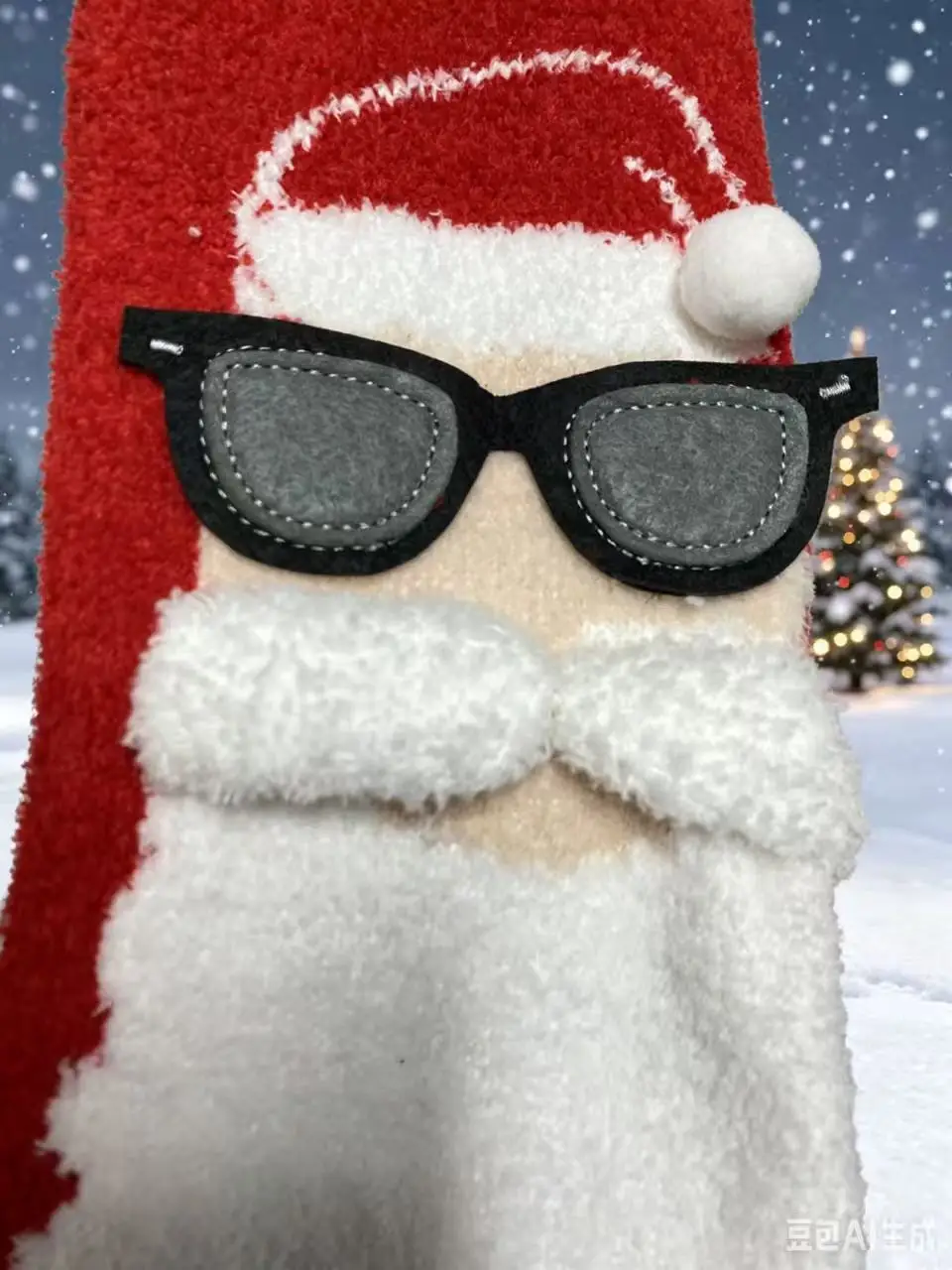 Autumn and winter holiday three-dimensional Santa Claus anti-slip stockings