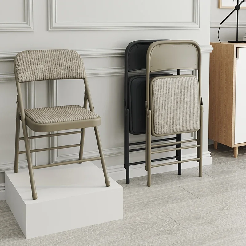 Home Folding Chair Simple Bedroom Stackable Chair Restaurant Dining Chair Study Office Chairs Living Room Leisure Back Chairs