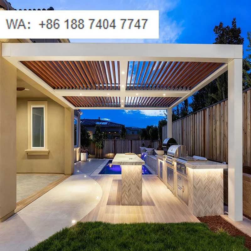 

Высококачественная зимняя садовая беседка-павильон 3x6м, легко собираемая, биоклиматическая, алюминиевая, с моторизованными жалюзи, для заднего двора, 1 комплект