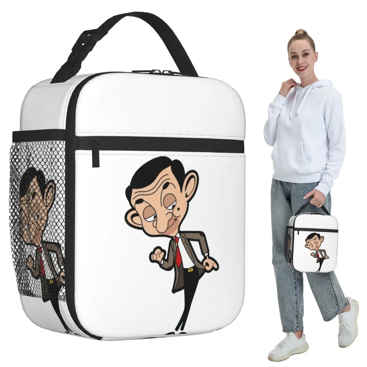 

Mr Bean Insulated Lunch Bag for Kids School Cooler Thermal Food Box Tote Leakproof Lunch Boxes Container