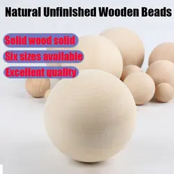2-60pcs Wooden Round Ball Unfinished Natural Smooth No Hole Round Hardwood Beads for Craft Accessories 15/20/25/30/35/40mm