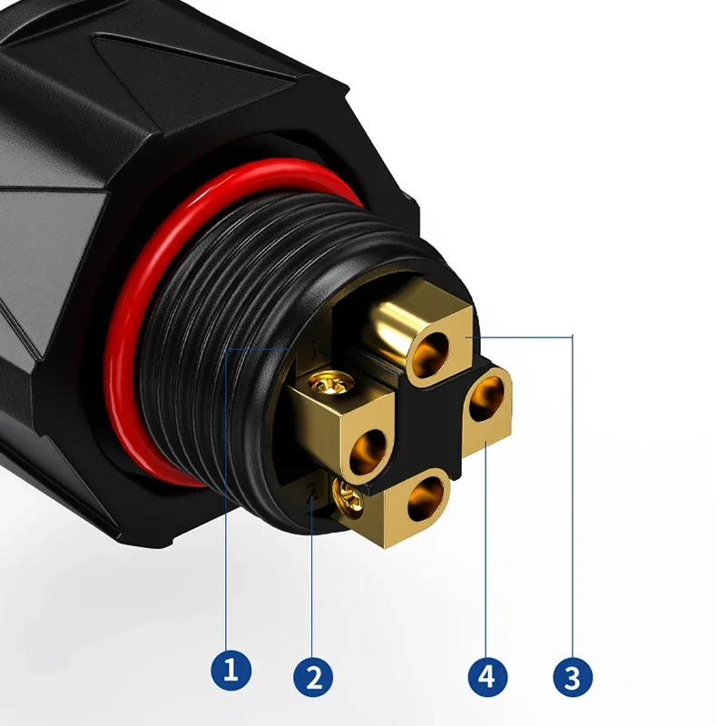 20A M19 Waterproof Cable Connector Solderless 500V 2 3 4 Pin Aviation Plug Industrial Male Female Screw Lock Wire Connectors