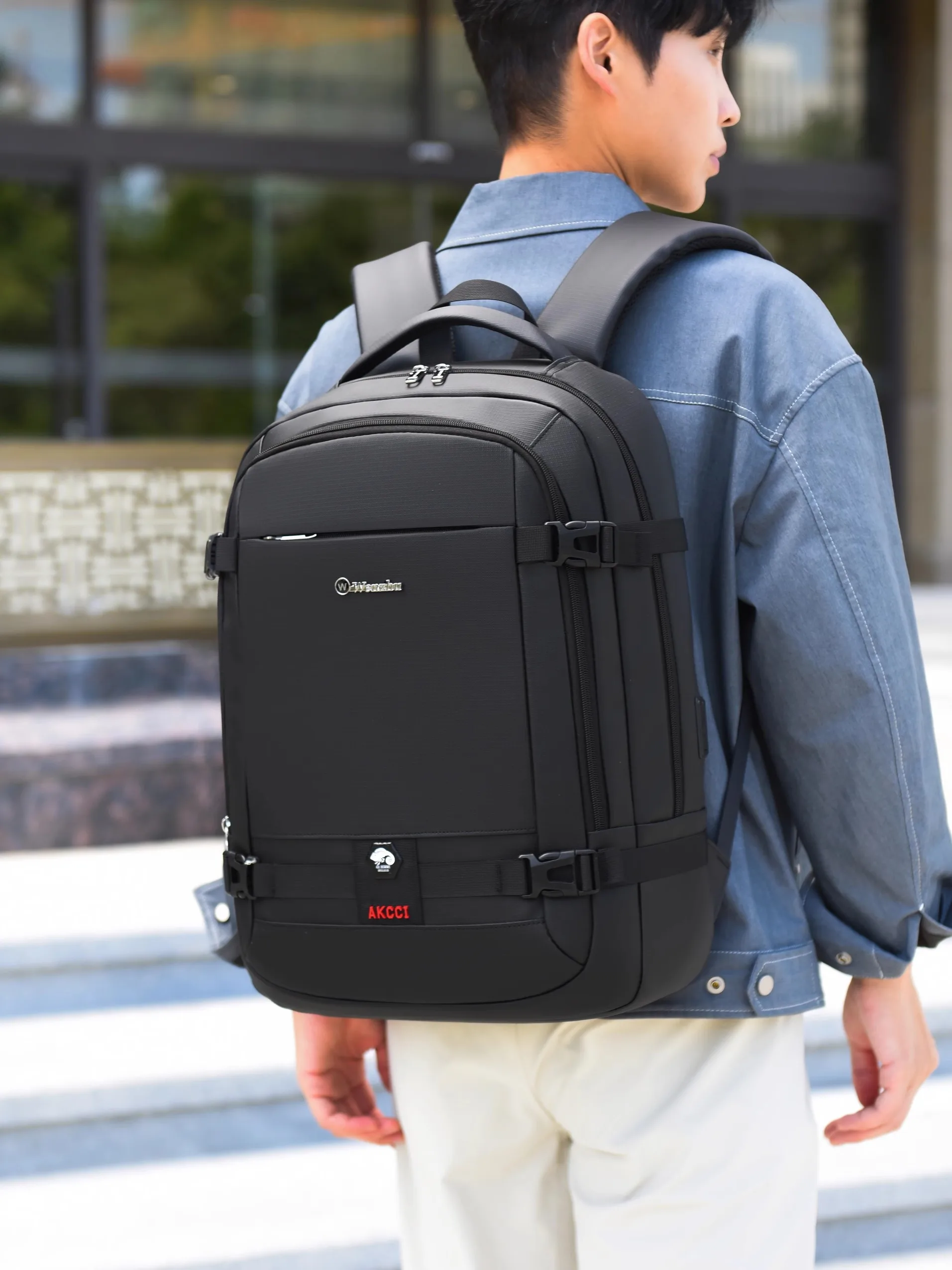 

Large Capaci Busin Travel Laptop Bapa Casual Sle Double oulder Men's Bag Internip Cuter Bag Ox Cloth Wa...