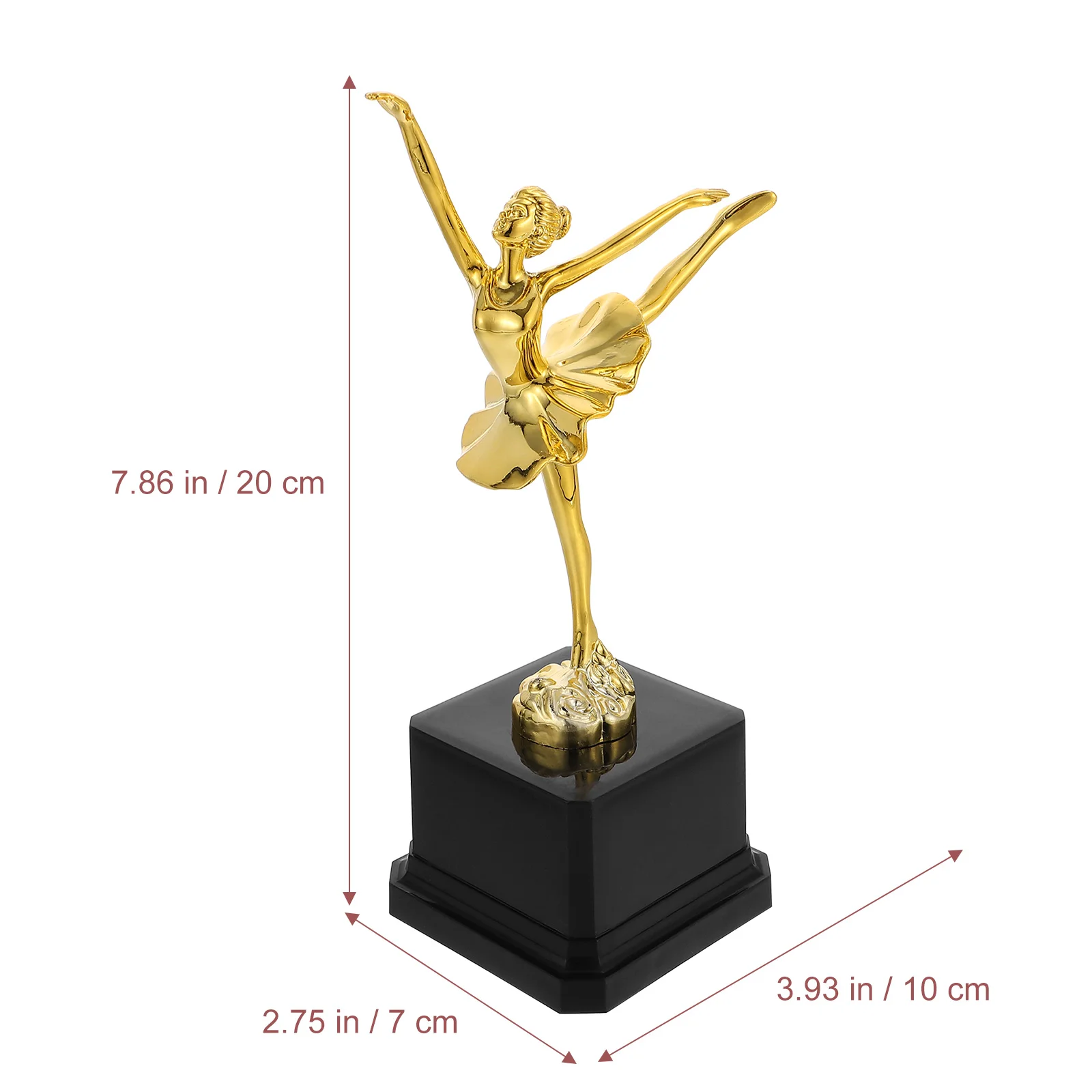 Trophée de la danse de ballet pour enfants, mini trophée en plastique, cadeaux dorés pour filles, standardisation pour enfants