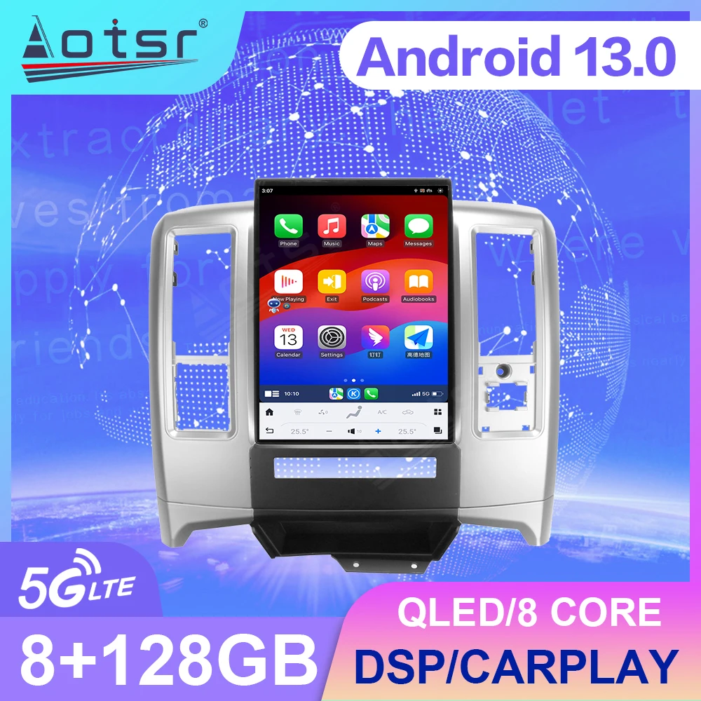 

13.8 Inches Screen Android 13 Car Radio For Dodge Ram 2008 2009 2010 2011 Multimedia Video Player Stereo Auto Navi GPS Carplay