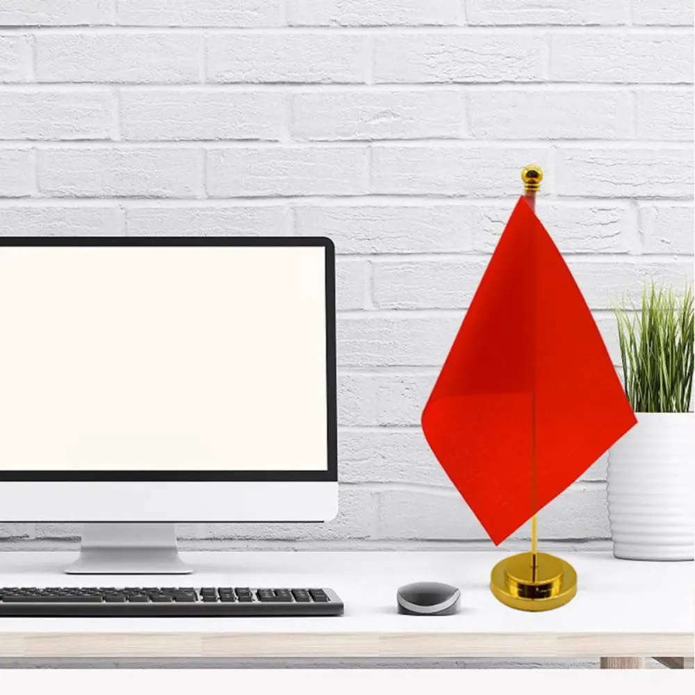 Simple Metal Table Flag Pole Stable Base Desk Ornaments Desktop Flag Holder Nail-Free Flags Display Stand Meeting Room