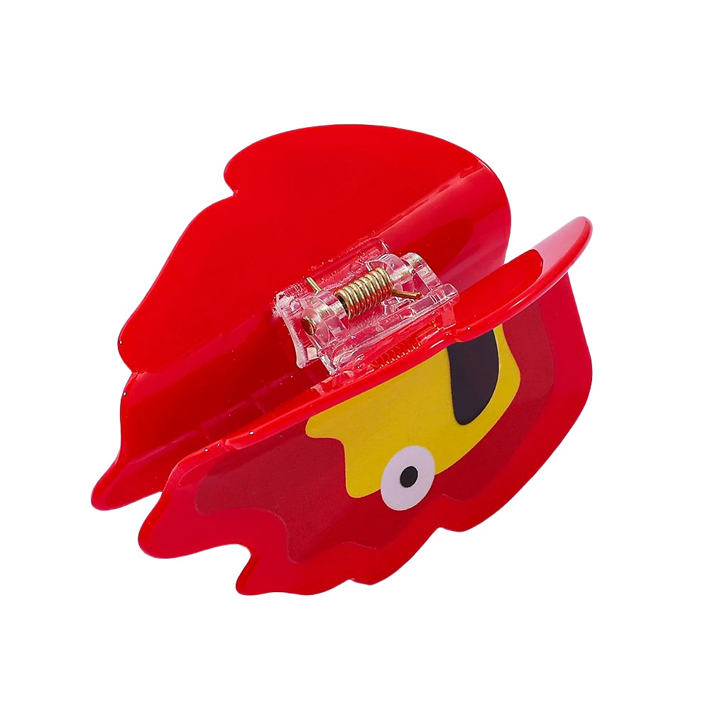 Cute Cartoon Fire Demon Acrylic Hair Claw Clip, Red Flame Shark Jaw Hair Clips Anime Fans Hair Accessories Gift for Women Girls