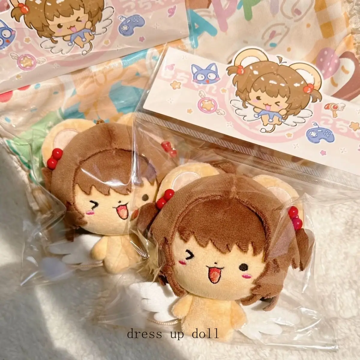 

Anime Cardcaptor Sakura 10cm Kawaii Printed Body Bag Pendant Plush Toys Doll Cosplay Cartoon Figure Plushie Keychain New