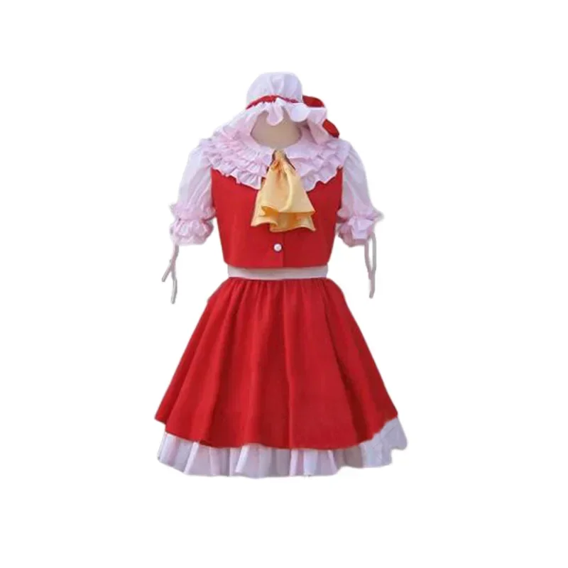 Juego de Anime Touhou Project Flandre Scarlet Cosplay disfraz peluca falda de princesa roja Lolita mujer Sexy Kawaii fiesta de cumpleaños Sui B12