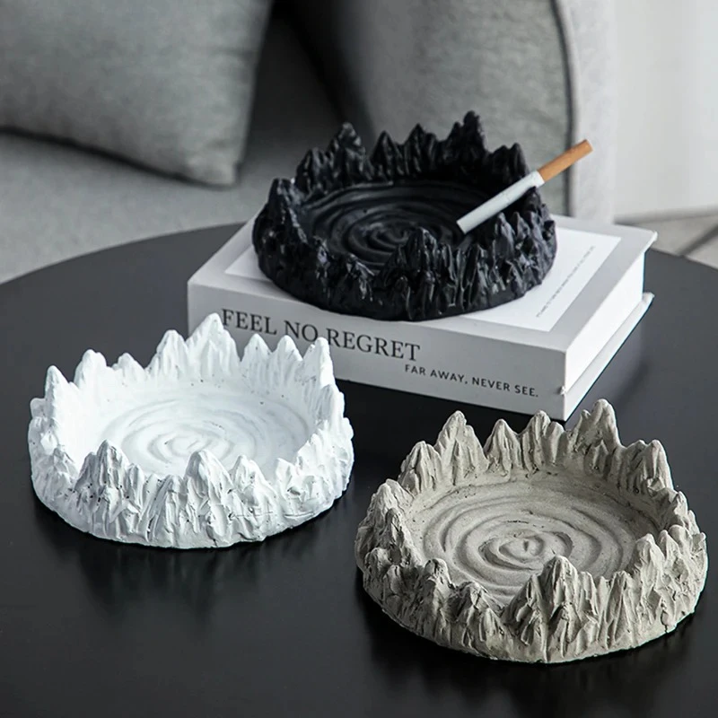 Creative Volcano Shape Ashtray Cement Ash Tray Home Office Table Smoking Accessories for Weed Ashtrays Gift for Boyfriend