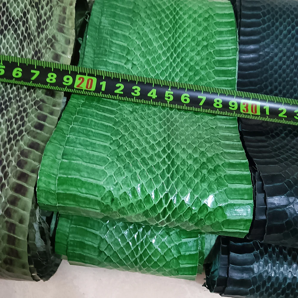 Green Series Snake Skin Printing Leather Snake Skin for Phone Case, Leather Bag, Belt DIY, Handmade Watch Strap Making Materials