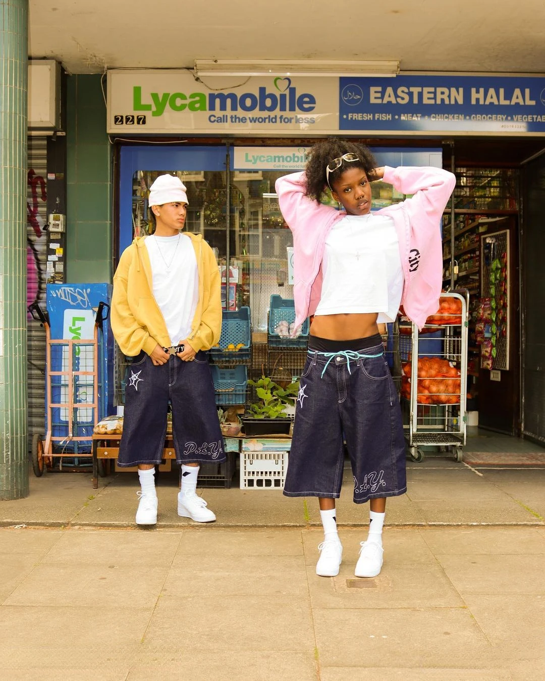 Y2k hip hop vintage solto jorts harajuku streetwear verão punk