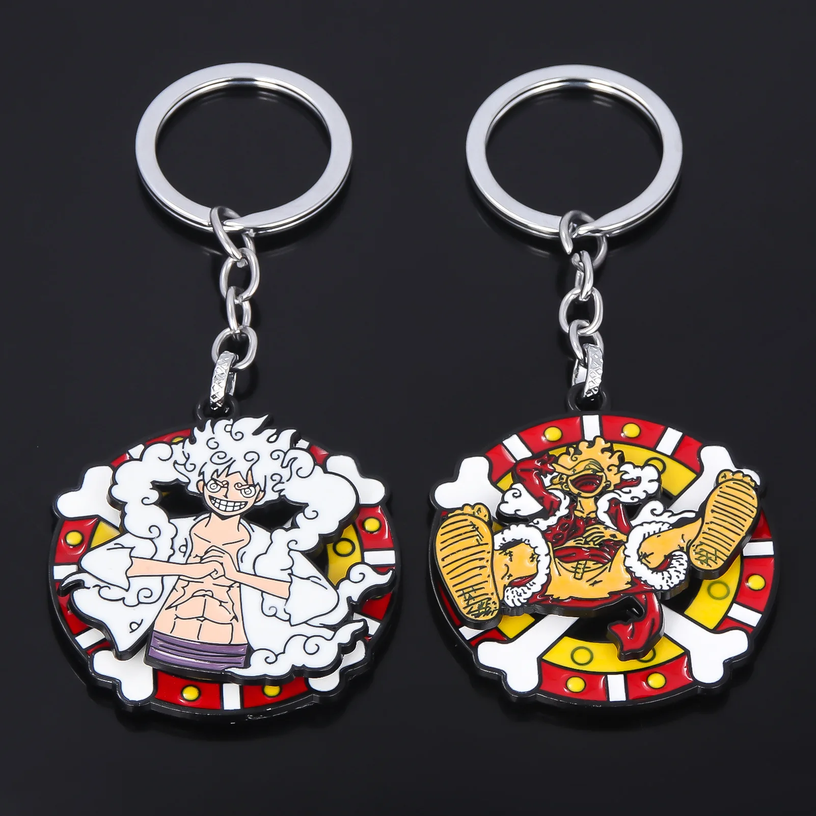 Anime One Piece Trafalgar Law Monkey D Luffy Tony Tony Chopper Roronoa Zoro Metal Keychains Car Keyrings Pendants Figure Gifts