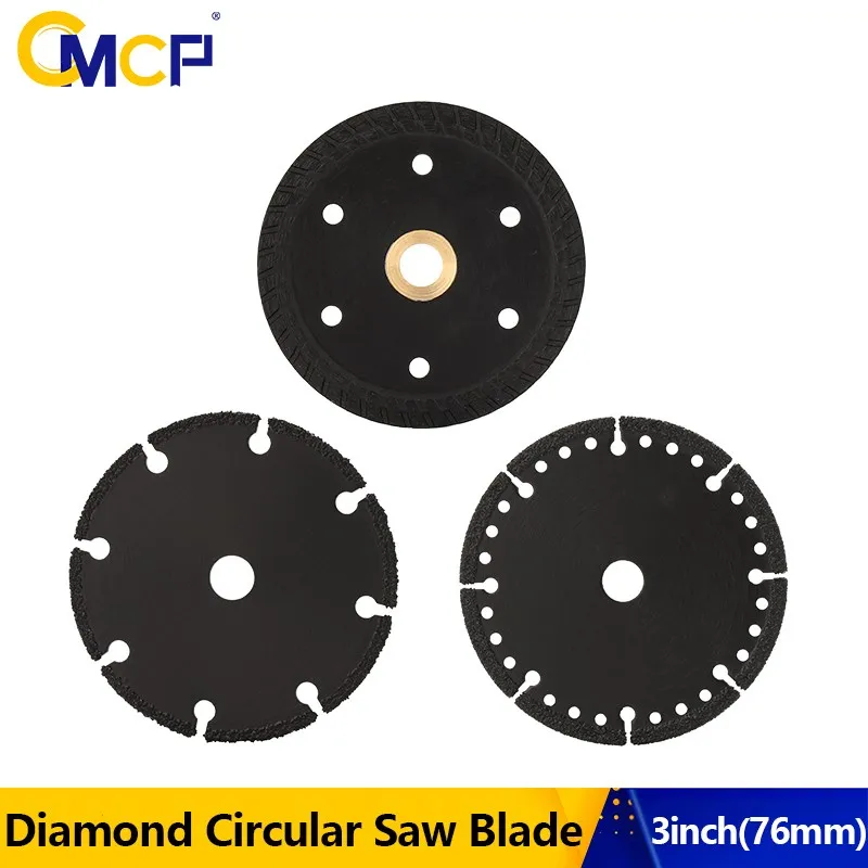 

CMCP Saw Blade 3"×3/8" 76mm×10mm Vacuum Brazed Tungsten Carbide Circular Saw Blade Diamond Turbo Cutting Disc For Angle Grinder