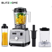 Blitzhome 1000W Heavy Duty Commercial Grade Timer Blender Mixer Juicer Fruit Food Processor Ice Smoothies 1.75L Jar BPA Free