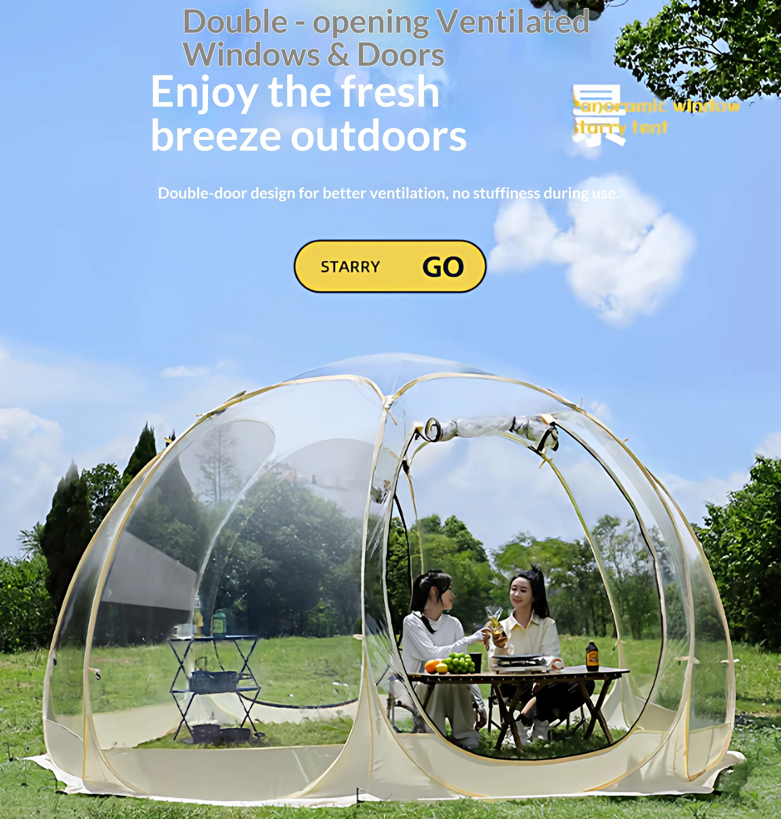 Inflatable Bubble House, Transparent Bubble Tent, Waterproof PVC Dome Tent for Outdoor Camping, Backyard Party & Glamping