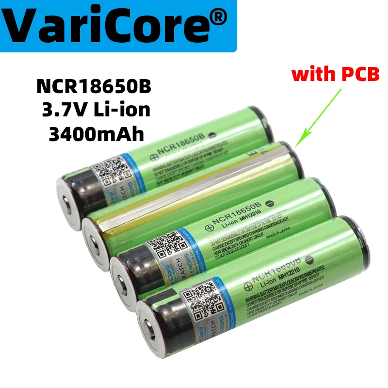 1-10 قطعة VariCore محمية ل 18650 3400mAh بطارية NCR18650B مع الأصلي جديد PCB 3.7 فولت مناسبة ل مشاعل