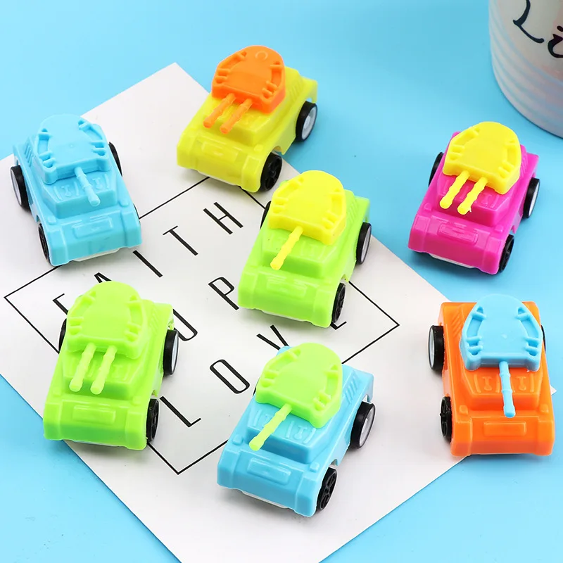 

5pcs Random Color Cartoon Pullback Car Inertia Mini Tank Car Simulation Model Toy Parent-child Interactive Games Children Toys