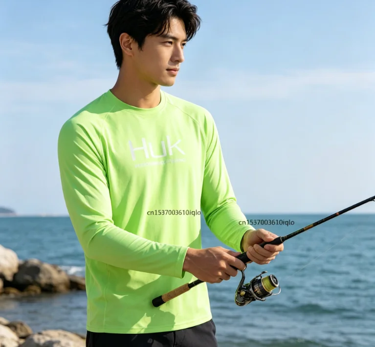 

Long Sleeve Performance Fishing Shirt Quick-Dry Jersey UV Protection Summer Outdoor Sports Top for Men