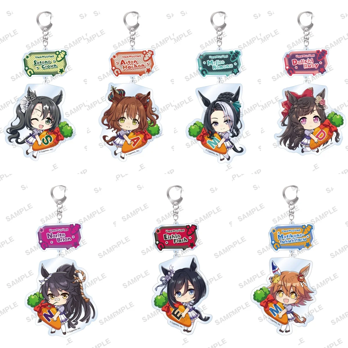 6CM NEW Anime Pretty Derby Acrylic Keychain Model Cosplay Charm Characters Ornament Accessories Goods   Gifts