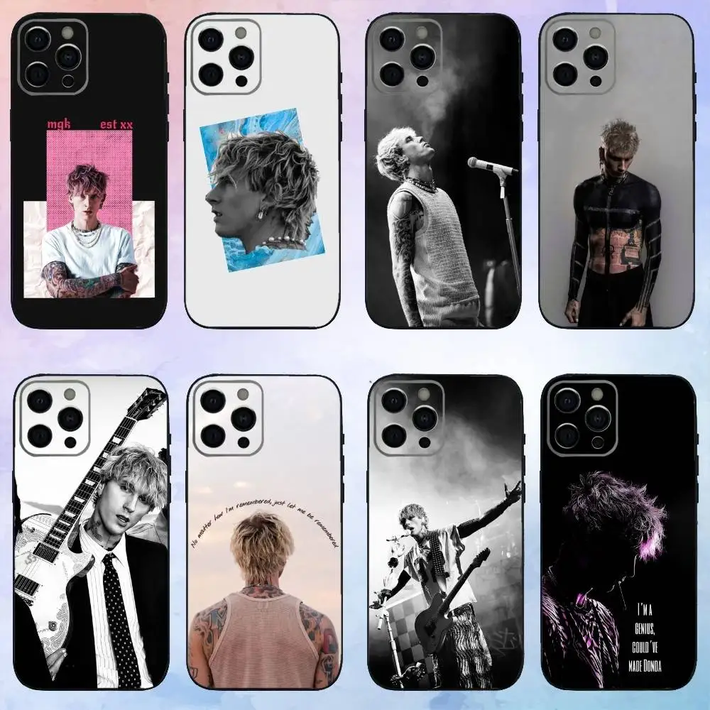 

MGK M-Machine-G-UN K-Kelly Phone Case For iPhone17,16,15,14,13,12,11 Plus,Pro Max Soft Black Cover